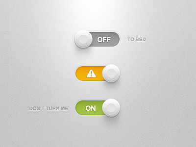 三个按钮开关PSD素材 打造高质感交互设计的必备资源